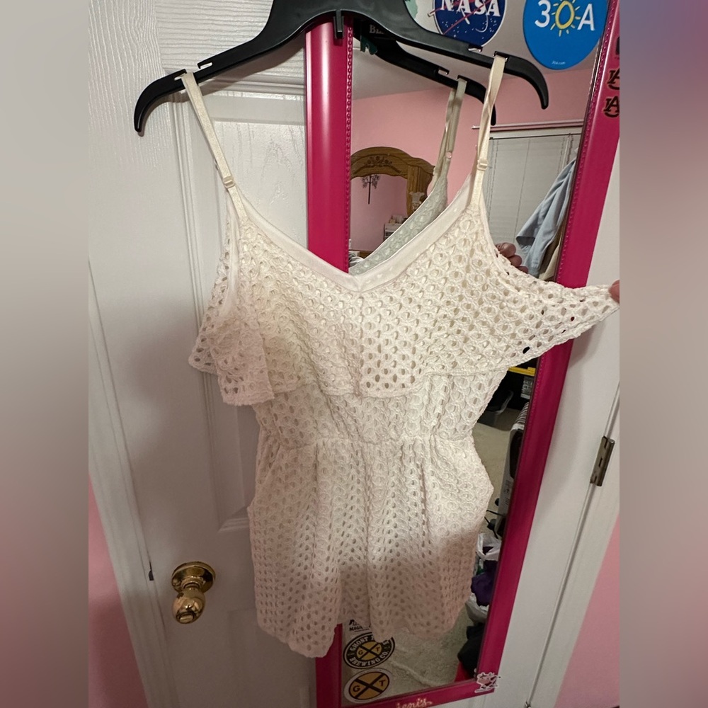 Altar'd State Cream Lace romper